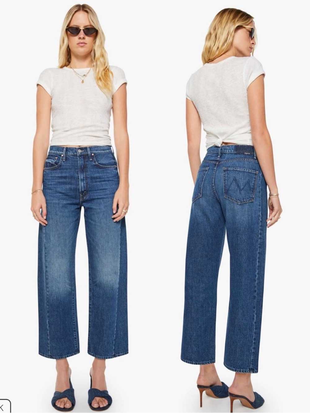 MOTHER The Half Pipe Ankle Jeans Did You Bring Me Anything Wash 31 Barrel Denim